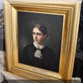 A14. Antique oil portrait on canvas. Signed. 